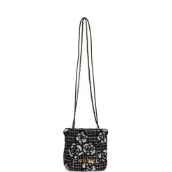 Chanel Mini 22 Bag Black And White Floral Tweed Gold Hardware -Online Bag Store C FN 231116 6 08