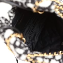 Chanel Mini 22 Bag Black And White Floral Tweed Gold Hardware -Online Bag Store C FN 231116 6 09