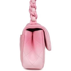 Chanel Mini Flap Bag Pink Ombre Caviar Lacquered Metal Hardware -Online Bag Store C FN 231130 4 05