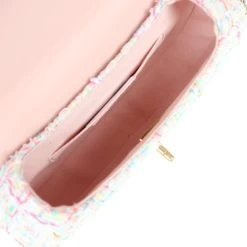 Chanel Mini Flap Bag With Top Handle Pink Tweed Antique Gold Hardware -Online Bag Store C FN 231205 3 08