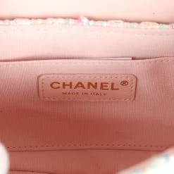 Chanel Mini Flap Bag With Top Handle Pink Tweed Antique Gold Hardware -Online Bag Store C FN 231205 3 09