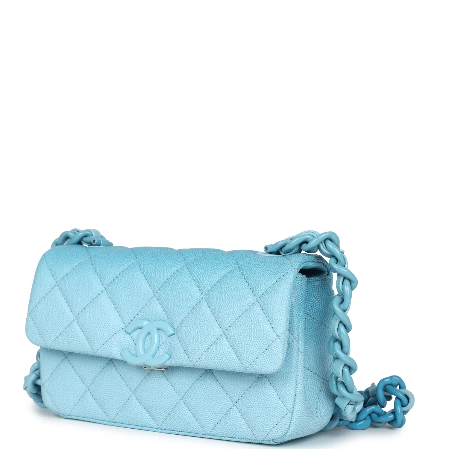 Chanel Mini Flap Bag Blue Ombre Caviar Lacquered Metal Hardware 7 Chanel Mini Flap Bag Blue Ombre Caviar Lacquered Metal Hardware - Image 5