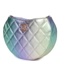 Chanel Mini Hobo Bag Rainbow Metallic Lambskin Antique Gold Hardware 18 Chanel Mini Hobo Bag Rainbow Metallic Lambskin Antique Gold Hardware -Online Bag Store C FN 231207 1 03