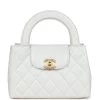 Chanel Small Kelly Shopper White Shiny Aged Calfskin Brushed Gold Hardware -Online Bag Store C FN 231213 1 01