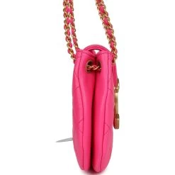 Chanel CC Mini Shoulder Bag Fuchsia Lambskin Antique Gold Hardware -Online Bag Store C FN 231219 1 04
