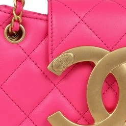 Chanel CC Mini Shoulder Bag Fuchsia Lambskin Antique Gold Hardware -Online Bag Store C FN 231219 1 06