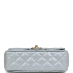Chanel Mini Rectangular Flap Bag With Top Handle Grey Lambskin Antique Gold Hardware -Online Bag Store C FN 231227 2 06