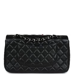 Pre-owned Chanel Medium Lady Bug Single Flap Bag Black Lambskin Silver Hardware 19 Pre-owned Chanel Medium Lady Bug Single Flap Bag Black Lambskin Silver Hardware -Online Bag Store C FN 231228 1 05