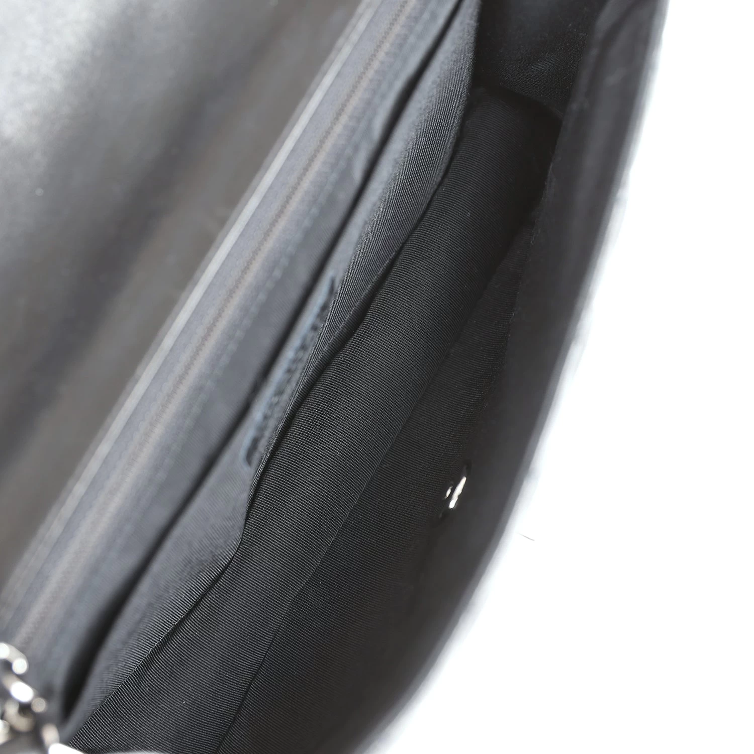 Pre-owned Chanel Medium Lady Bug Single Flap Bag Black Lambskin Silver Hardware 15 Pre-owned Chanel Medium Lady Bug Single Flap Bag Black Lambskin Silver Hardware - Image 13