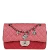 Pre-owned Chanel Medium Valentine Single Flap Bag Tricolored Lambskin Silver Hardware -Online Bag Store C FN 231228 2 01