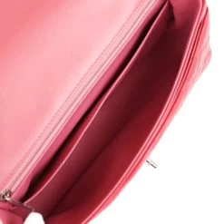 Pre-owned Chanel Medium Valentine Single Flap Bag Tricolored Lambskin Silver Hardware -Online Bag Store C FN 231228 2 09