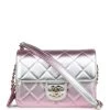 Chanel Mini Flap Bag Pink And Silver Metallic Lambskin Light Gold Hardware -Online Bag Store C FN 231228 3 01