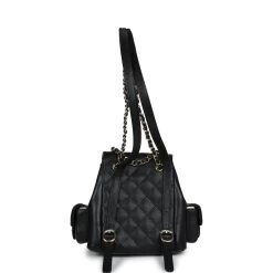 Chanel Mini Top Handle Cargo Backpack Black Caviar Light Gold Hardware -Online Bag Store C FN 231229 1 09