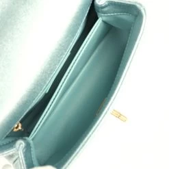 Chanel Small Coco Handle Flap Bag Light Blue Iridescent Caviar Aged Gold Hardware -Online Bag Store C FN 240104 2 KN 08