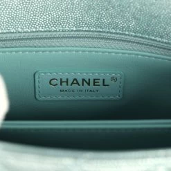 Chanel Small Coco Handle Flap Bag Light Blue Iridescent Caviar Aged Gold Hardware -Online Bag Store C FN 240104 2 KN 09