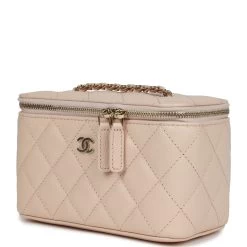 Chanel Small Vanity Case Light Beige Caviar Light Gold Hardware -Online Bag Store C FN 240105 1 KN 03