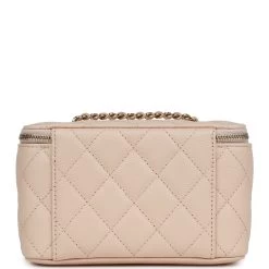 Chanel Small Vanity Case Light Beige Caviar Light Gold Hardware -Online Bag Store C FN 240105 1 KN 05