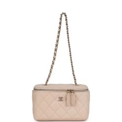 Chanel Small Vanity Case Light Beige Caviar Light Gold Hardware -Online Bag Store C FN 240105 1 KN 07