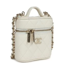 Chanel Mini Top Handle Crossbody Vanity Case White Caviar Gold Hardware -Online Bag Store C FN 240105 3 KN 02