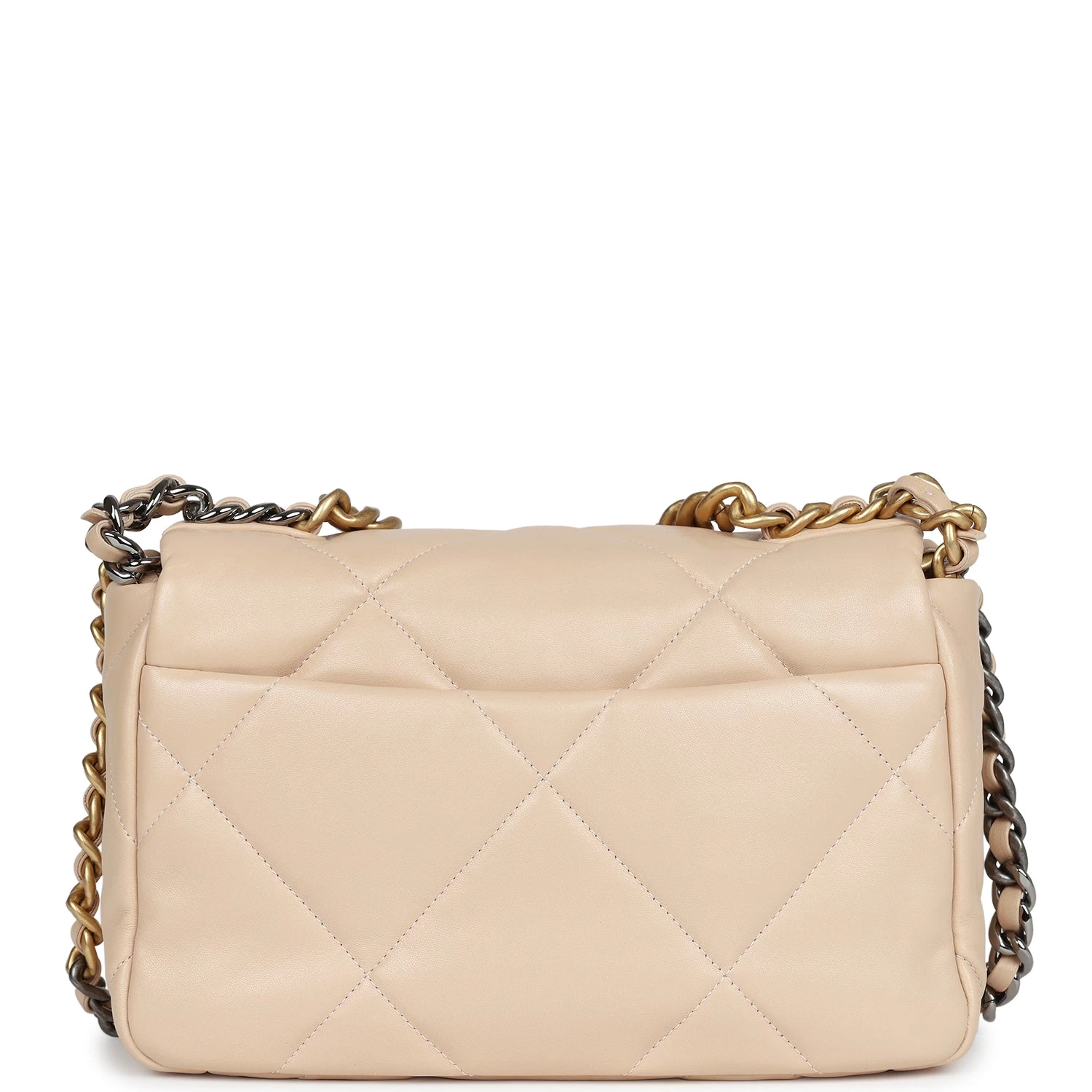 Chanel Medium 19 Flap Light Beige Lambskin Mixed Metal Hardware 6 Chanel Medium 19 Flap Light Beige Lambskin Mixed Metal Hardware - Image 4