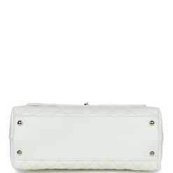 Chanel Medium Coco Handle Flap Bag White Caviar Light Gold Hardware -Online Bag Store C FN 240116 1 06