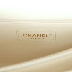 Chanel Medium Coco Handle Flap Bag White Caviar Light Gold Hardware -Online Bag Store C FN 240116 1 09