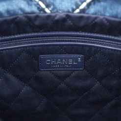 Chanel Small 22 Bag Blue Stitched Denim Silver Hardware -Online Bag Store C FN 240126 1 10