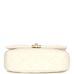 Chanel Small CC Flap Bag White Lambskin Antique Gold Hardware 19 Chanel Small CC Flap Bag White Lambskin Antique Gold Hardware -Online Bag Store C FN 240126 3 06