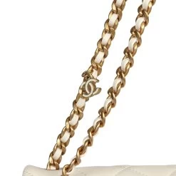 Chanel Small CC Flap Bag White Lambskin Antique Gold Hardware 22 Chanel Small CC Flap Bag White Lambskin Antique Gold Hardware -Online Bag Store C FN 240126 3 09