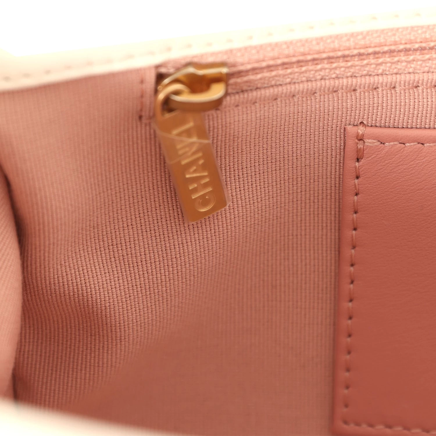 Chanel Small CC Flap Bag White Lambskin Antique Gold Hardware 14 Chanel Small CC Flap Bag White Lambskin Antique Gold Hardware - Image 12