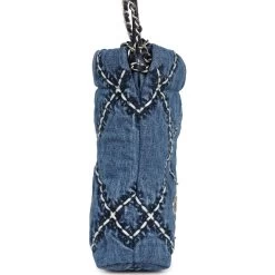 Chanel Mini 22 Bag Blue Stitched Denim Silver Hardware -Online Bag Store C FN 240126 4 04
