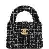 Chanel Nano Kelly Shopper Black, White & Sequin Tweed Brushed Gold Hardware -Online Bag Store C FN 240129 1 YB 01