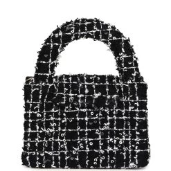 Chanel Nano Kelly Shopper Black, White & Sequin Tweed Brushed Gold Hardware -Online Bag Store C FN 240129 1 YB 05