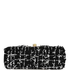 Chanel Nano Kelly Shopper Black, White & Sequin Tweed Brushed Gold Hardware -Online Bag Store C FN 240129 1 YB 06