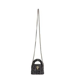 Chanel Nano Kelly Shopper Black, White & Sequin Tweed Brushed Gold Hardware -Online Bag Store C FN 240129 1 YB 07