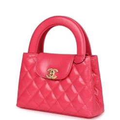 Chanel Small Kelly Shopper Dark Pink Shiny Aged Calfskin Brushed Gold Hardware -Online Bag Store C FN 240131 5 03