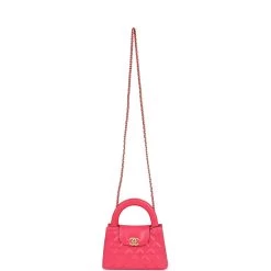 Chanel Small Kelly Shopper Dark Pink Shiny Aged Calfskin Brushed Gold Hardware -Online Bag Store C FN 240131 5 07