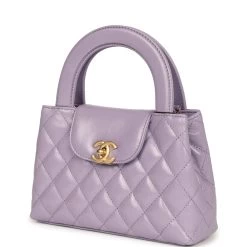 Chanel Small Kelly Shopper Light Purple Shiny Aged Calfskin Brushed Gold Hardware -Online Bag Store C FN 240202 2 KN 03