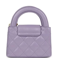 Chanel Nano Kelly Shopper Light Purple Shiny Aged Calfskin Brushed Gold Hardware -Online Bag Store C FN 240207 1 05