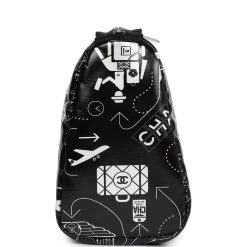 Chanel Small Airline Cosmetic Pouch Black And White Nylon Silver Hardware 17 Chanel Small Airline Cosmetic Pouch Black And White Nylon Silver Hardware -Online Bag Store C FN 240207 2 AM 06