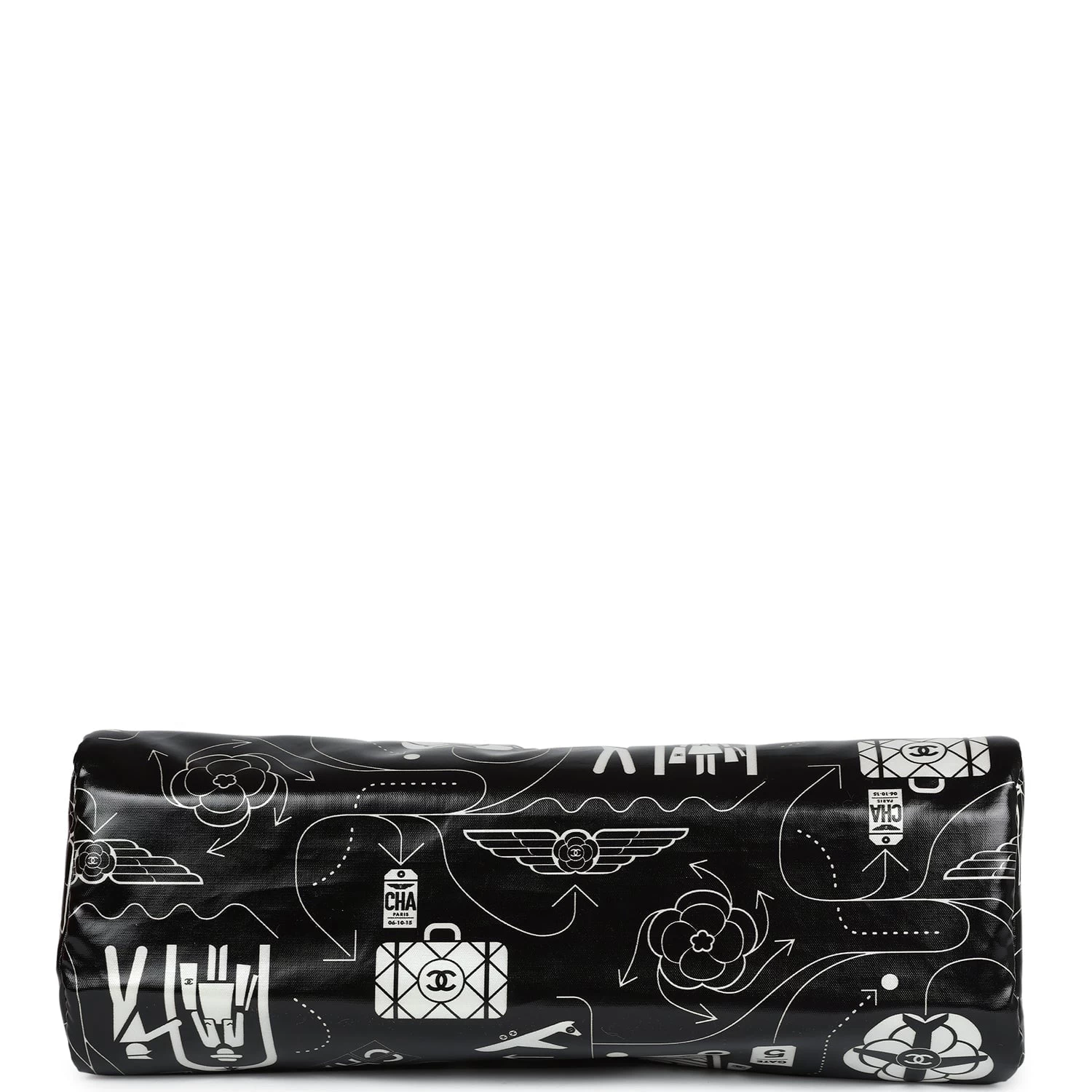 Chanel Small Airline Cosmetic Pouch Black And White Nylon Silver Hardware 9 Chanel Small Airline Cosmetic Pouch Black And White Nylon Silver Hardware - Image 7