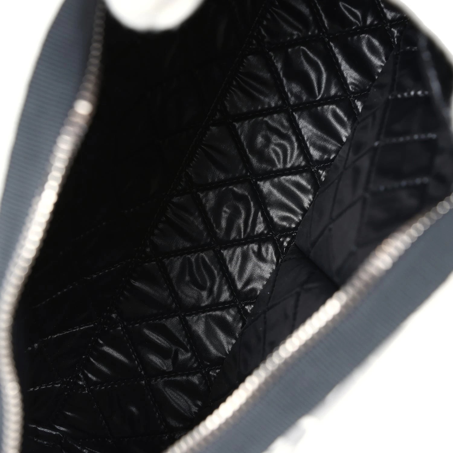 Chanel Small Airline Cosmetic Pouch Black And White Nylon Silver Hardware 11 Chanel Small Airline Cosmetic Pouch Black And White Nylon Silver Hardware - Image 9