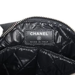 Chanel Small Airline Cosmetic Pouch Black And White Nylon Silver Hardware 21 Chanel Small Airline Cosmetic Pouch Black And White Nylon Silver Hardware -Online Bag Store C FN 240207 2 AM 10