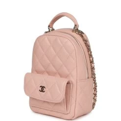 Chanel Mini Phone Holder Backpack With Chain Light Pink Caviar Light Gold Hardware 17 Chanel Mini Phone Holder Backpack With Chain Light Pink Caviar Light Gold Hardware -Online Bag Store C FN 240209 1 03