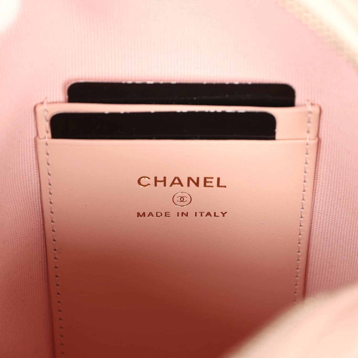 Chanel Mini Phone Holder Backpack With Chain Light Pink Caviar Light Gold Hardware 13 Chanel Mini Phone Holder Backpack With Chain Light Pink Caviar Light Gold Hardware - Image 11