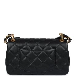 Chanel Medium Top Handle Flap Black Caviar Brushed Gold Hardware -Online Bag Store C FN 240209 3 05