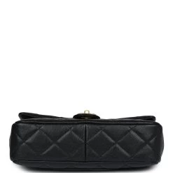 Chanel Medium Top Handle Flap Black Caviar Brushed Gold Hardware -Online Bag Store C FN 240209 3 06