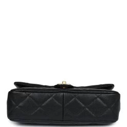 Chanel Medium Top Handle Flap Black Caviar Brushed Gold Hardware -Online Bag Store C FN 240209 3 08