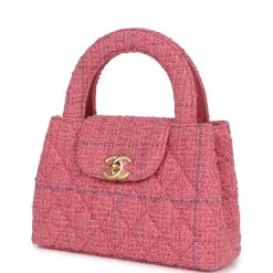 Chanel Small Kelly Shopper Pink Tweed Brushed Gold Hardware -Online Bag Store C FN 240216 2 03