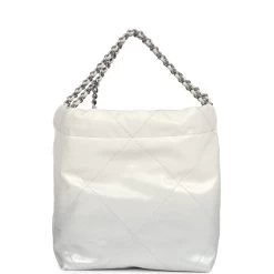 Chanel Mini 22 Hobo White And Silver Ombre Metallic Calfskin Silver Hardware 15 Chanel Mini 22 Hobo White And Silver Ombre Metallic Calfskin Silver Hardware -Online Bag Store C FN 240216 6 05
